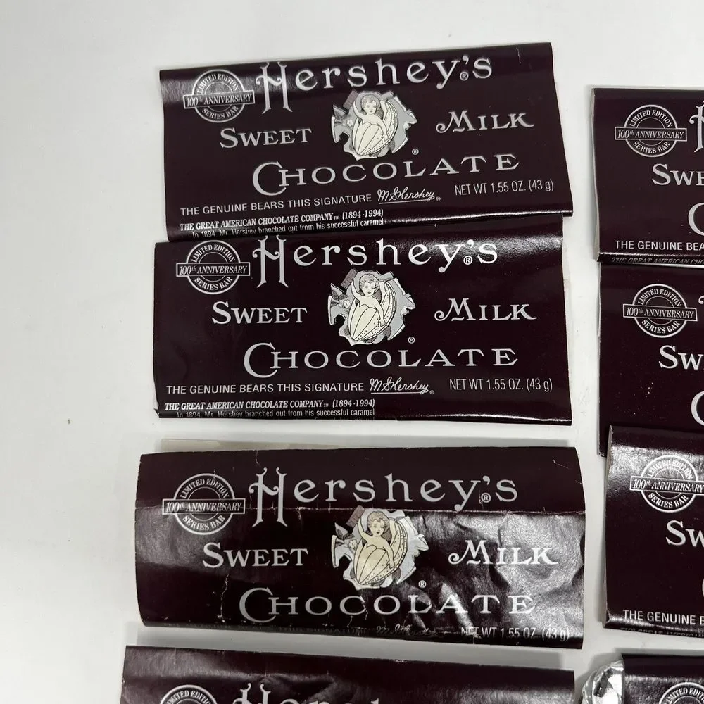 1990s HERSHEY'S Candy Bar Wrapper Lot of 15 Chocolate Hershey, PA vintage Almond